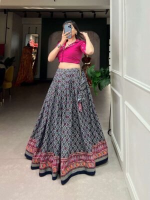 Women's Printed Ethnic Lehenga Choli Set with Embroidered Blouse | Stylish Festive Wear | MeharJi World