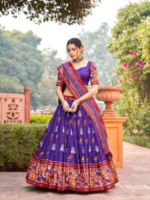 Women's Traditional Printed Lehenga Choli with Bandhani Dupatta | Navratri & Festive Wear | MeharJi World