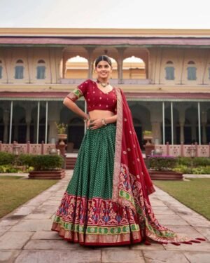 Women's Traditional Printed Lehenga Choli with Embroidered Dupatta | Festive Wear | MeharJi World